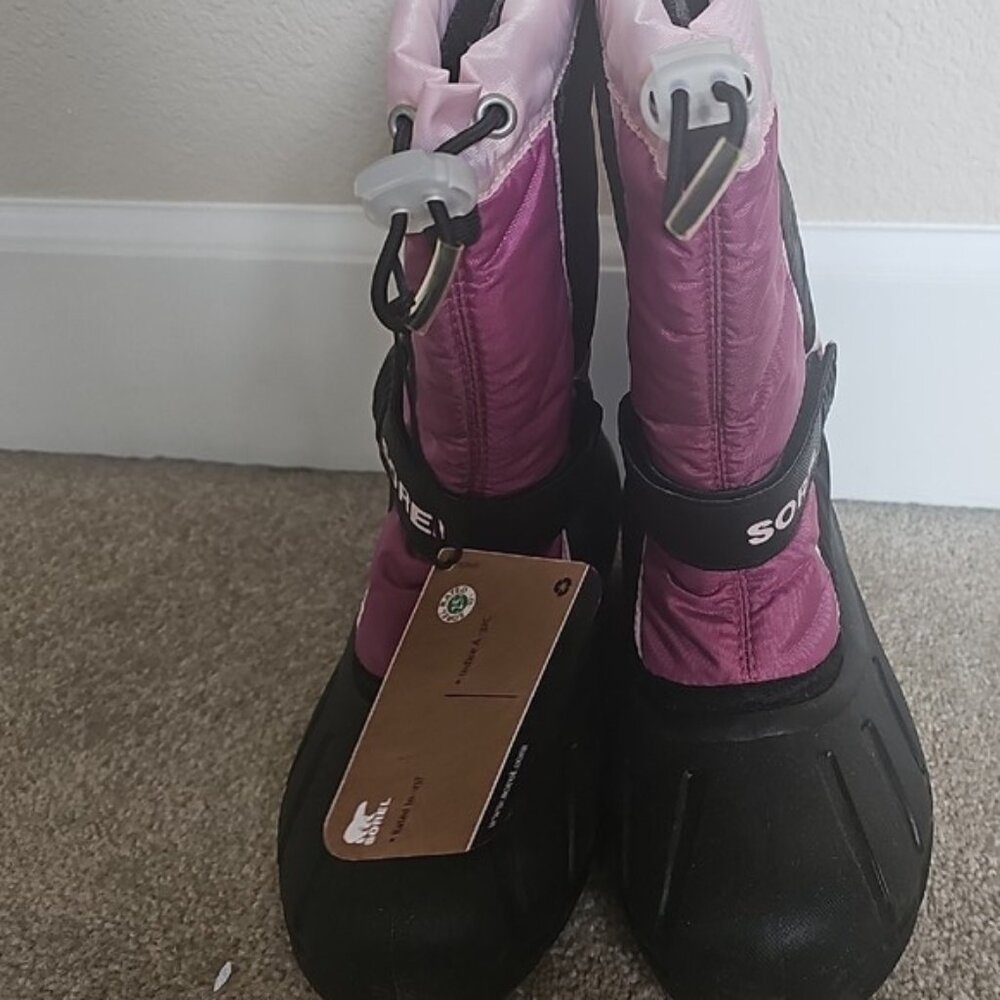 Sorel Black and Pink Snow Boots
